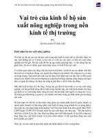 Vai trò của kinh tế hộ sản xuất nông nghiệp trong nền kinh tế thị trường