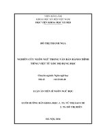 Nghiên cứu ngôn ngữ trong văn bản hành chính tiếng việt từ góc độ dụng học