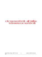 Cấu tạo nguyên tử – hệ thống tuần hoàn các nguyên tố 