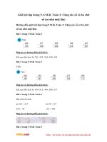 Giải bài tập trang 5, 6 SGK Toán 3: Cộng các số có ba chữ số (có nhớ một lần)