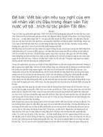 Suy nghĩ của em về nhân vật chị dậu trong đoạn trích tức nước vỡ bờ 