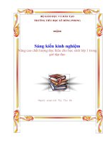 Sáng kiến kinh nghiệm nâng cao chất lượng đọc hiểu cho học sinh lớp một trong giờ tập đọc 