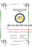 Thuế giá trị gia tăng và áp dụng thuế giá trị gia tăng ở Việt Nam
