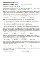 Đề thi thử THPT Quốc gia năm 2017 bài thi Khoa học tự nhiên