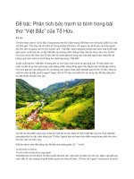 Phân tích bức tranh tứ bình trong bài thơ “việt bắc” của tố hữu 