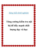 Sáng kiến kinh nghiệm tăng cường kiểm tra nội bộ để đẩy mạnh chất lượng dạy và học 