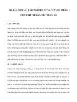 Một vài kinh nghiệm cung cấp vốn tiếng việt cho trẻ dân tộc thiểu số 