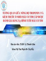 Tương Quan Giữa Nồng Độ Troponin I Và Kích Thước Ổ Nhồi Máu Cơ Tim Cấp