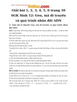 Giải bài tập trang 10 SGK sinh học lớp 12 gen, mã di truyền và quá trình nhân đôi ADN 