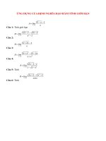 Bài ứng dụng của định nghĩa đạo hàm tính giới hạn