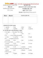 Đề KSCL đầu năm môn Tiếng Anh lớp 8 THCS Ngô Mây, Bình Định năm học 2016 - 2017