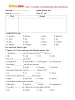 Đề kiểm tra 1 tiết môn Tiếng Anh lớp 8 có đáp án - Đề 1