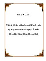Một số ý kiến nhằm hoàn thiện tổ chức bộ máy quản lý ở công ty cổ phần phân lân hàm rồng thanh hoá 