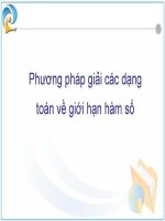 Phương pháp giải các dạng toán về giới hạn hàm số 
