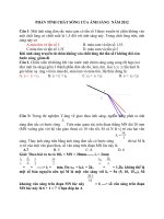 PHẦN TÍNH CHẤT SÓNG của ÁNH SÁNG  năm 2012