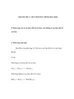 Chuyên đề 1 viết phương trình hoá học 