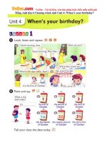Tiếng Anh lớp 4 Chương trình mới Unit 4: When’s your birthday?