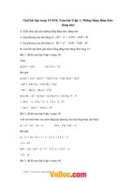 Giải bài tập trang 14 SGK toán lớp 8 tập 1 những hằng đẳng thức đáng nhớ 