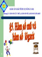 Bài giảng Giải tích 12 chương 2 bài 4: Hàm số mũ  Hàm số logarit