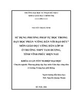 Sử dụng phương pháp tự học trong dạy học phần công dân với đạo đức môn giáo dục công dân lớp 10 ở trường THPT tam dương, tỉnh vĩnh phúc hiện nay 