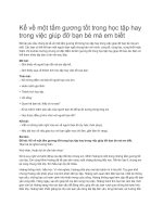 Kể về một tấm gương tốt trong học tập hay trong việc giúp đỡ bạn bè mà em biết 