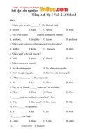 Bài tập tiếng anh lớp 6 unit 2 at school số 3 
