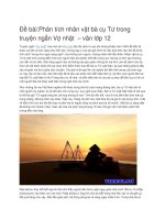 Phân tích nhân vật bà cụ tứ trong truyện ngắn vợ nhặt 