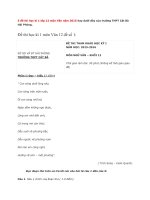 5 đề thi học kì 1 lớp 12 môn văn năm 2015 hay dưới đây của trường THPT cát bà hải phòng