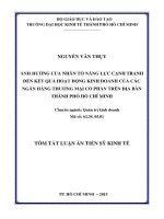 ẢNH HƯỞNG CỦA NHÂN TỐ NĂNG LỰC CẠNH TRANH ĐẾN KẾT QUẢ HOẠT ĐỘNG KINH DOANH CỦA CÁC NGÂN HÀNG THƯƠNG MẠI CỔ PHẦN TRÊN ĐỊA BÀN THÀNH PHỐ HỒ CHÍ MINH