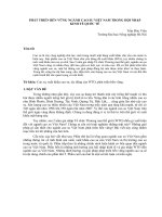 PHÁT TRIỂN BỀN VỮNG NGÀNH CAO SU VIỆT NAM TRONG HỘI NHẬP KINH TẾ QUỐC TẾ