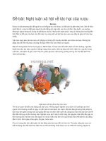 Nghị luận xã hội về tác hại của rượu 