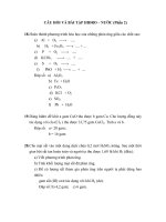 Câu hỏi và bài tập hiđro – nước (phần 2) 