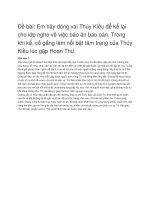 Đóng vai thúy kiều để kể lại cho lớp nghe về việc báo ân báo oán 