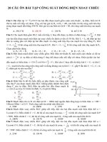 20 câu ôn bài tập công suất dòng điện xoay chiều