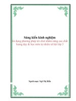 Sử dụng phương pháp trò chơi nhằm nâng cao chất lượng dạy  học môn tnxh lớp 3 