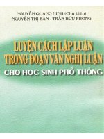 Luyện cách lập luận trong đoạn văn nghị luận 