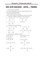 Bài tập dẫn xuất halogen – ancol – phenol 