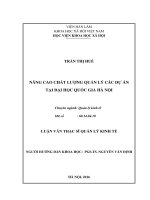 Nâng cao chất lượng quản lý các dự án tại đại học quốc gia hà nội 