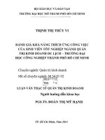 đánh giá khả năng thích ứng công việc của sinh viên tốt nghiệp ngành quản trị kinh doanh du lịch   trường đại học công nghiệp thành phố hồ chí minh 