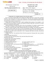 Đề kiểm tra 1 tiết môn tiếng anh lớp 12 trường THPT mỹ phước tây, tiền giang năm 2014   2015 