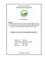 Đánh giá hiện trạng sử dụng thuốc bảo vệ thực vật và đề xuất biện pháp bảo vệ môi trường trên địa bàn huyện Định Hóa  tỉnh Thái Nguyên