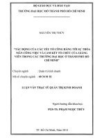 tác động của các yếu tố công bằng tới sự thỏa mãn công việc và cam kết tổ chức của giảng viên trong các trường đại học ở thành phố hồ chí minh 