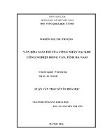 Văn hóa giải trí của công nhân tại khu công nghiệp đồng văn, tỉnh hà nam 