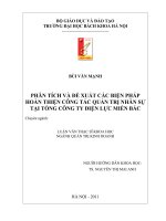 PHÂN TÍCH VÀ ĐỀ XUẤT CÁC BIỆN PHÁP HOÀN THIỆN CÔNG TÁC QUẢN TRỊ NHÂN SỰ TẠI TỔNG CÔNG TY ĐIỆN LỰC MIỀN BẮC
