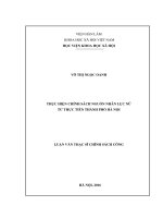 Thực hiện chính sách nguồn nhân lực nữ từ thực tiễn thành phố Hà Nội