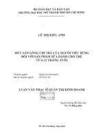 mức sẵn lòng chi trả của người tiêu dùng đối với sản phẩm sữa dành cho trẻ từ 6 12 tháng tuổi 