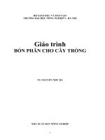 Giáo trình: Bón phân cho cây trồng