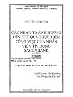các nhân tố ảnh hưởng đến kết quả thực hiện công việc của nhân viên tín dụng sacombank 