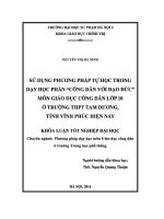 Sử dụng phương pháp tự học trong dạy học phần công dân với đạo đức môn giáo dục công dân lớp 10 ở trường THPT tam dương, tỉnh vĩnh phúc hiện nay 