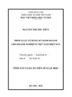 Pháp luật về đăng ký kinh doanh ở việt nam hiện nay